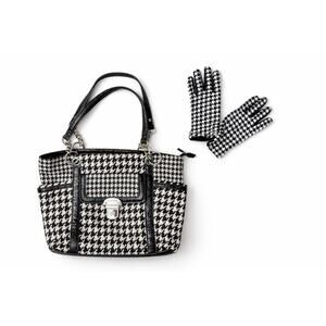 Dana Buchman Houndstooth Handbag and Matching Gloves Set Timeless Old Money